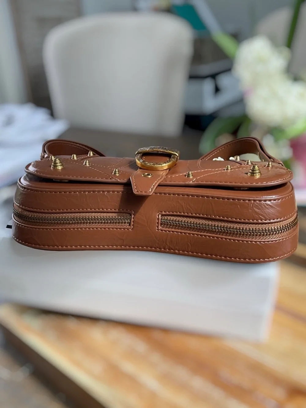 🌸JW PEI Joy Crushed Shoulder Bag Brown